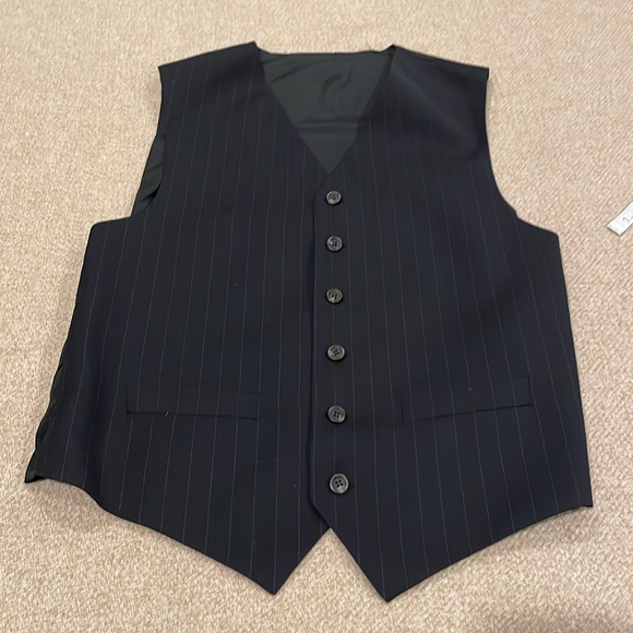 Ralph Lauren - Dillards Men 3-piece Suit Navy Pinstripe J-40R/V-Med/Pants 30-31W - Picture 8 of 16